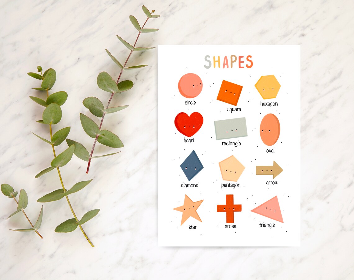 Shapes Educational Poster, Nursery Kids Decor - Image 2
