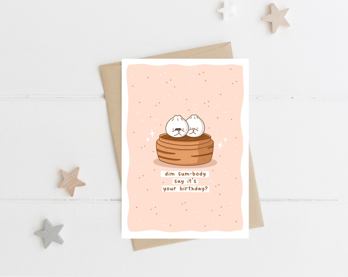 Dim Sum-Body Say It's Your Birthday Kawaii Dumpling Birthday Poster - Image 2