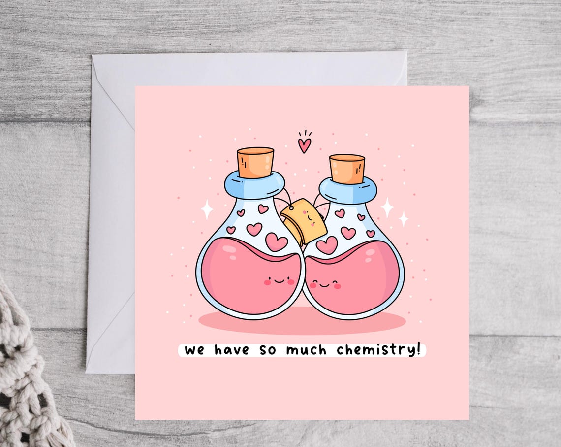 Kawaii We Have So Much Chemistry Love Potion Bottle Pun Art Print - Image 4