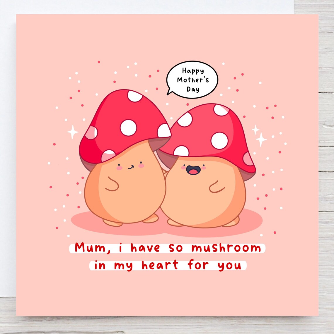 Kawaii Mum I Have So Mushroom in My Heart for You Pun Art Print