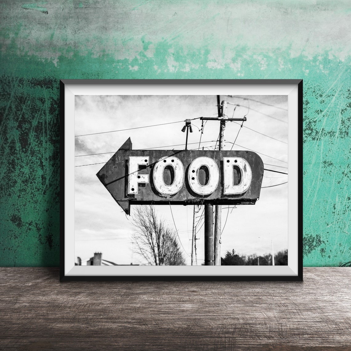 Rusted Vintage Food Arrow Sign Roadside Diner Kitchen Art Poster - Image 2