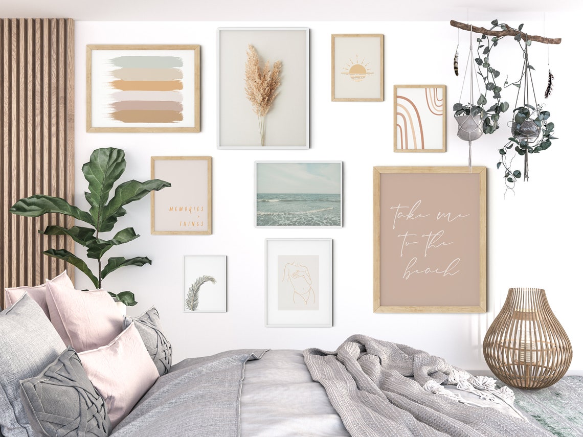 Burnt Orange Rainbow Print Rainbow Art Abstract Print Boho Print Boho Nursery Print Boho Kids Room Art Beige Art Beige Print Decor - Image 3