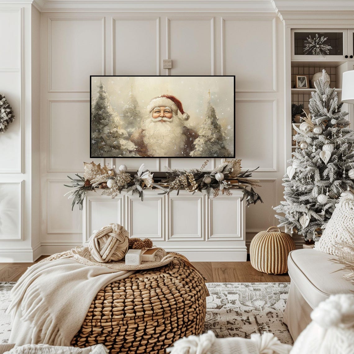 Vintage Santa Portrait Christmas Frame Tv Art Frame Tv Art Christmas Frame Tv Christmas Art Holiday Frame Tv Art Art For Your Tv - Image 2
