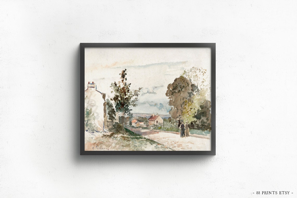Vintage Landscape Painting Vintage Oil Painting Vintage Farmhouse Wall Decor Country Art Print Downloads - Image 3