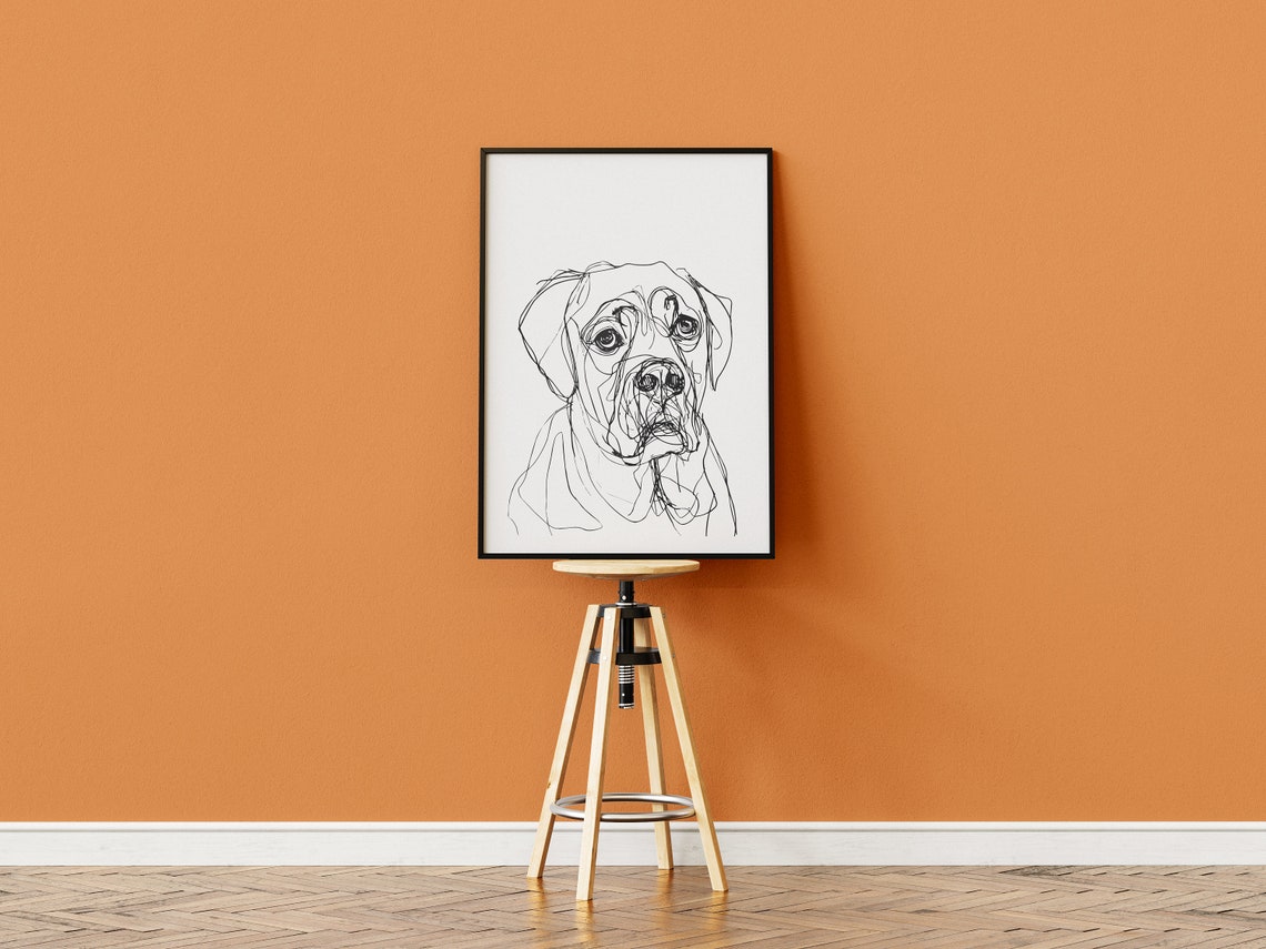 Saint Bernard Head Portrait Expressive Loose Sketch Line Art Poster - Image 2