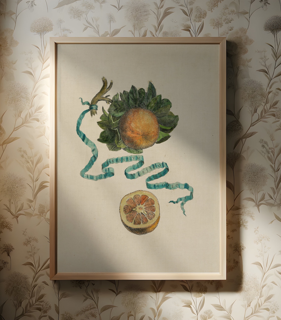 Vintage Botanical Citrus Art Print, Kitchen Decor