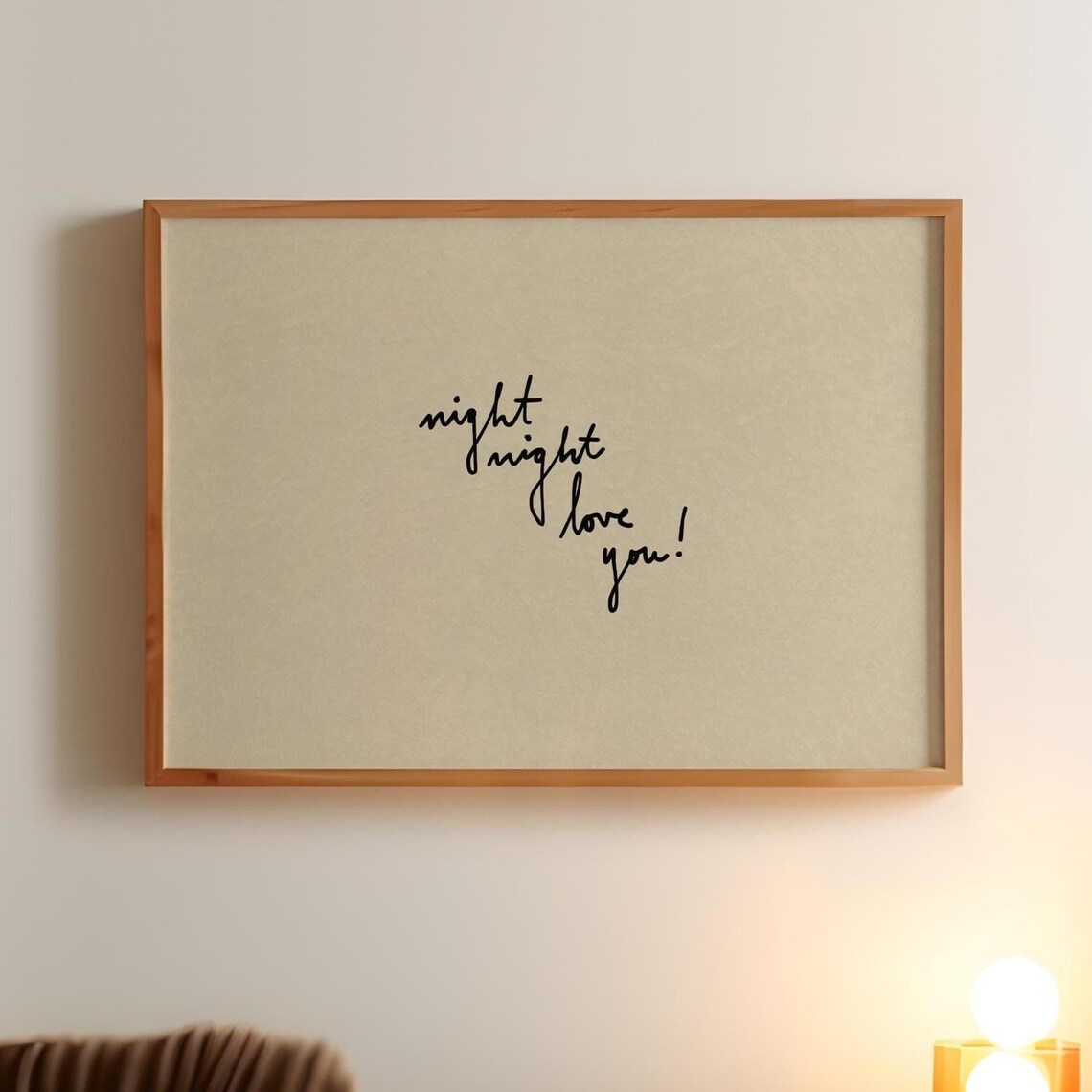 Night Love You Handdrawn Typography Art Print