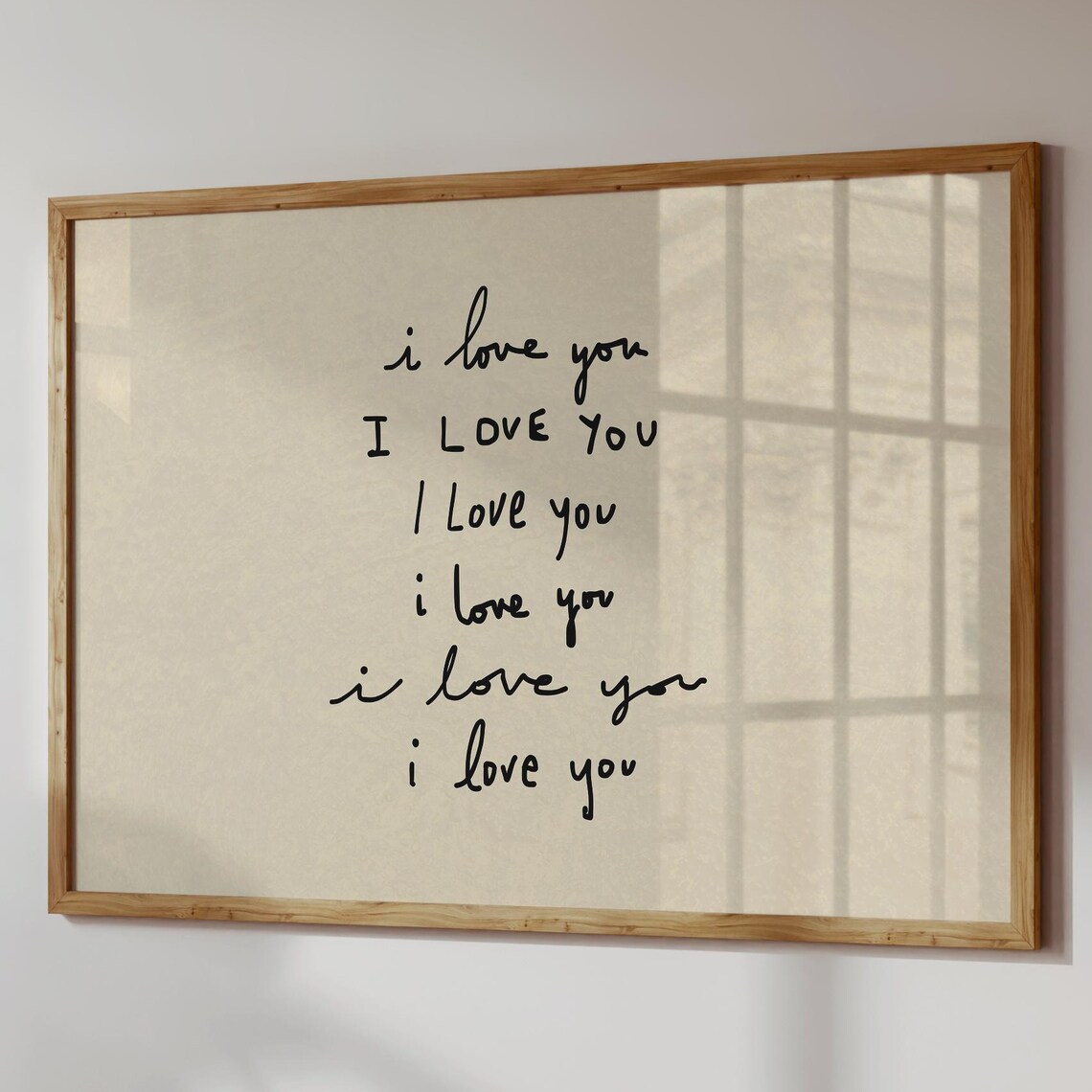 I Love You Minimalist Quote Poster, Bedroom Decor