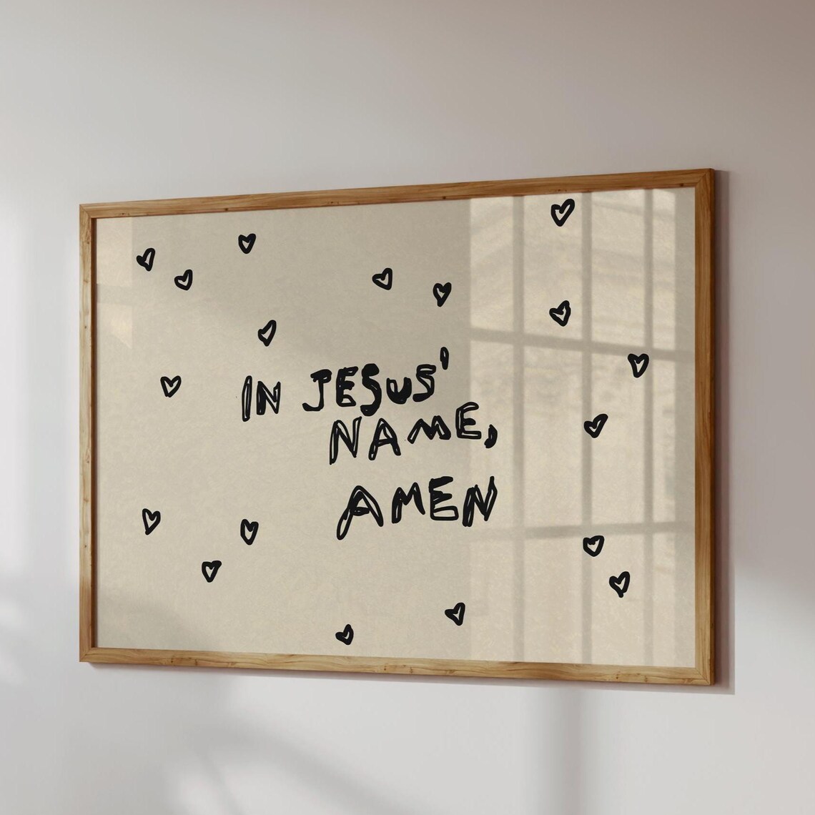 In Jesus Name Amen Christian Wall Art Print