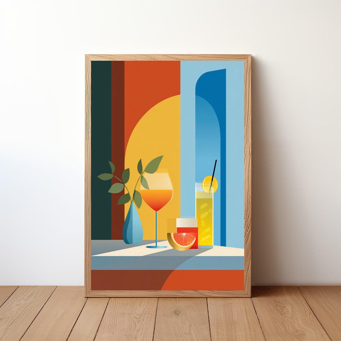 Cocktail Bar Wall Art Print Minimalist Modern Vector Drink Poster Home Decor Mixology Bartender Gift Kitchen Illustration Bar6