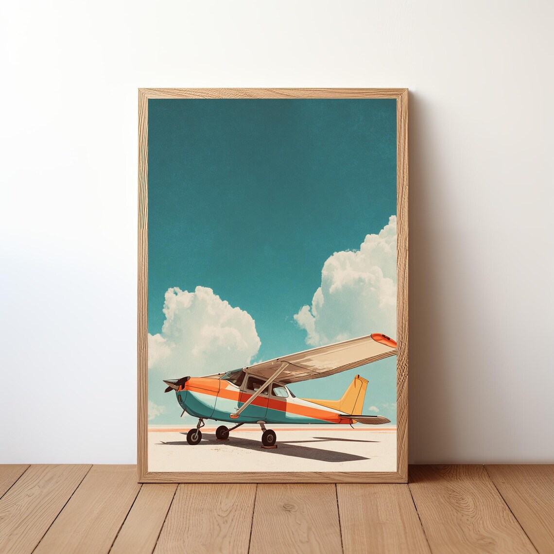 Cessna Plane Poster, Minimalist Aviation Print