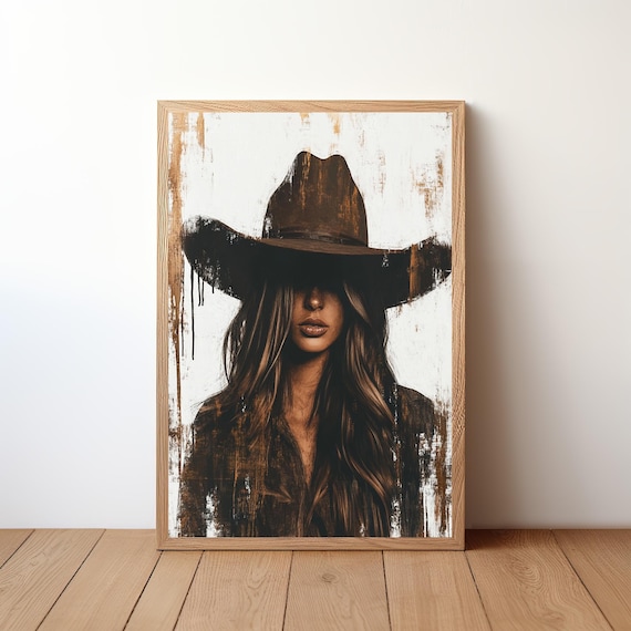 Cowgirl Poster Western Art Print Rustic Wall Decor Boho Artwork Vintage Rodeo Country Girl Home Cwg8