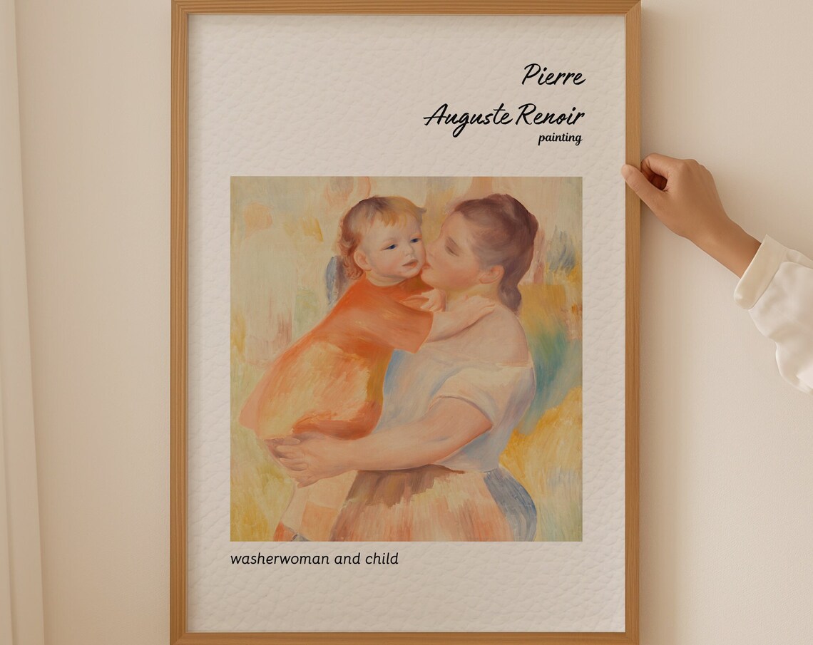Pierre Auguste Renoir Washerwoman And Child Tender Embrace Poster