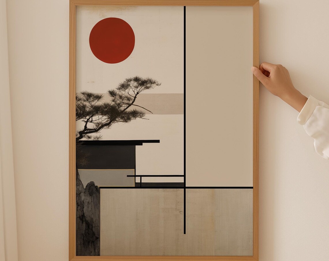 Japanese Architecture Poster, Modern Vintage Tokyo
