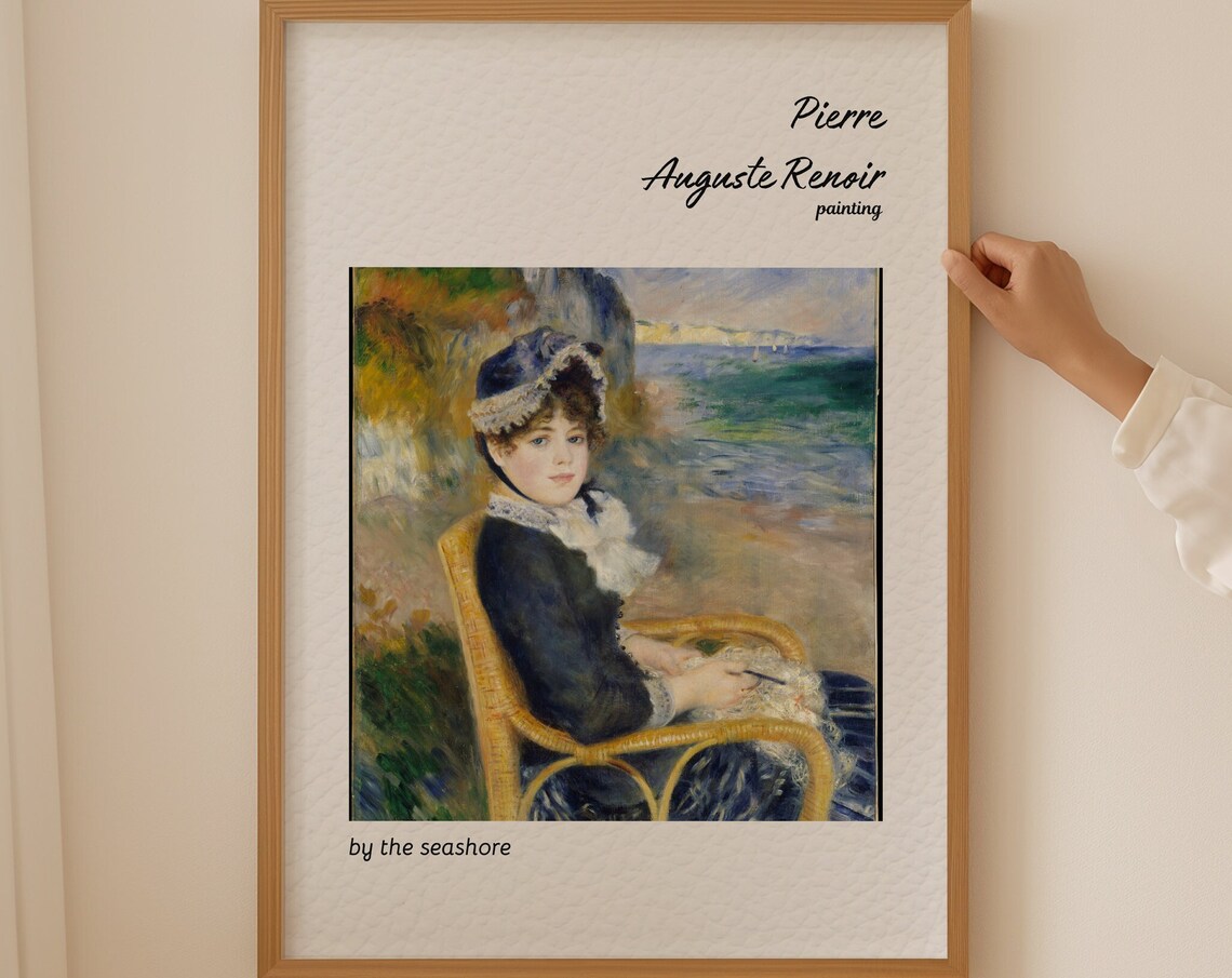 Auguste Renoir By The Seashore 1883 Seaside Woman Portrait Poster