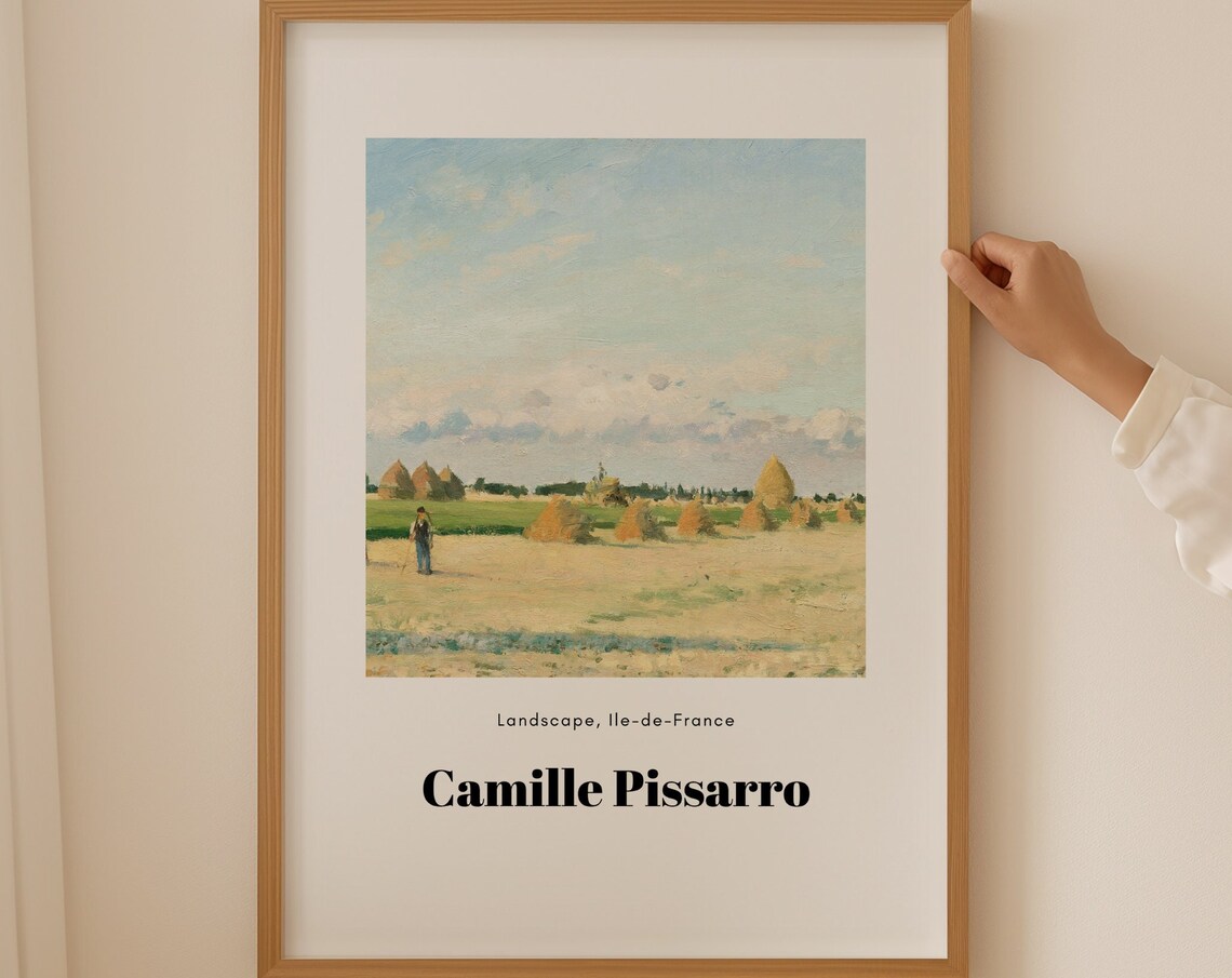Camille Pissarro Ile de France Haystacks Rural Landscape Poster