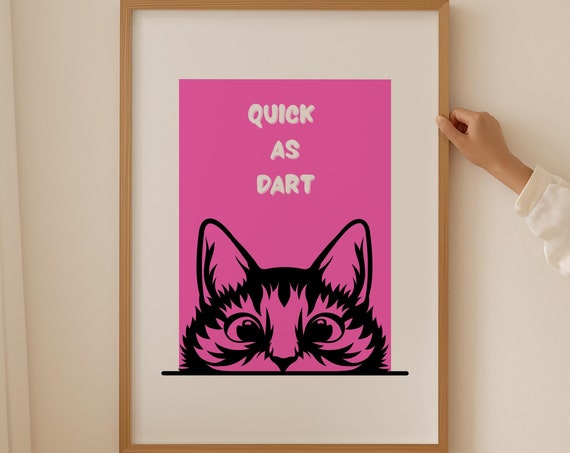 Funny Cat Meme Posters Funky Cat Animal Print Minimalist Pink Wall Art Nursery Prints Aesthetic Baby Room Decor Cat Lover Gift