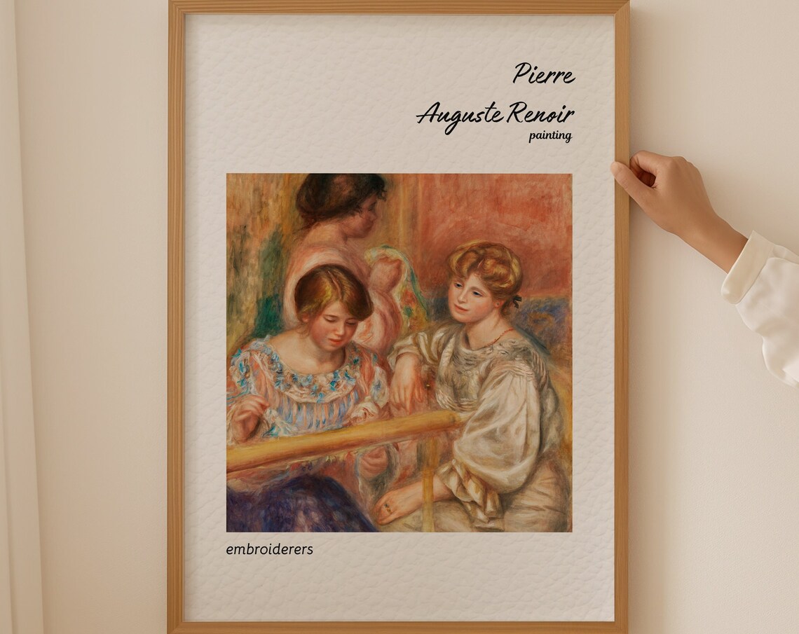 Pierre Auguste Renoir Embroiderers Women Sewing Scene Art Poster
