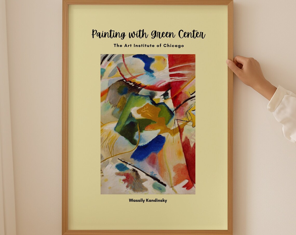 Wassily Kandinsky Painting with Green Center Chicago Art Poster