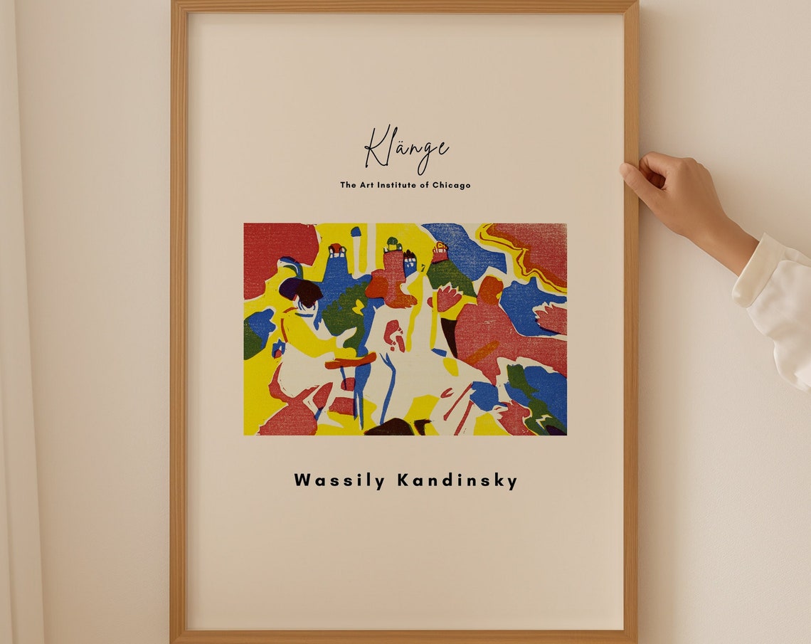 Wassily Kandinsky Klange Colorful Expressionist Woodcut Art Poster