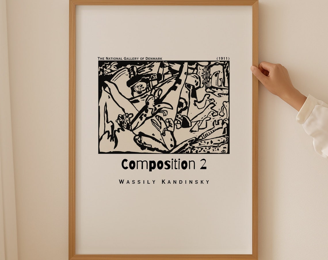 Wassily Kandinsky Composition 2 1911 Denmark Gallery Art Poster