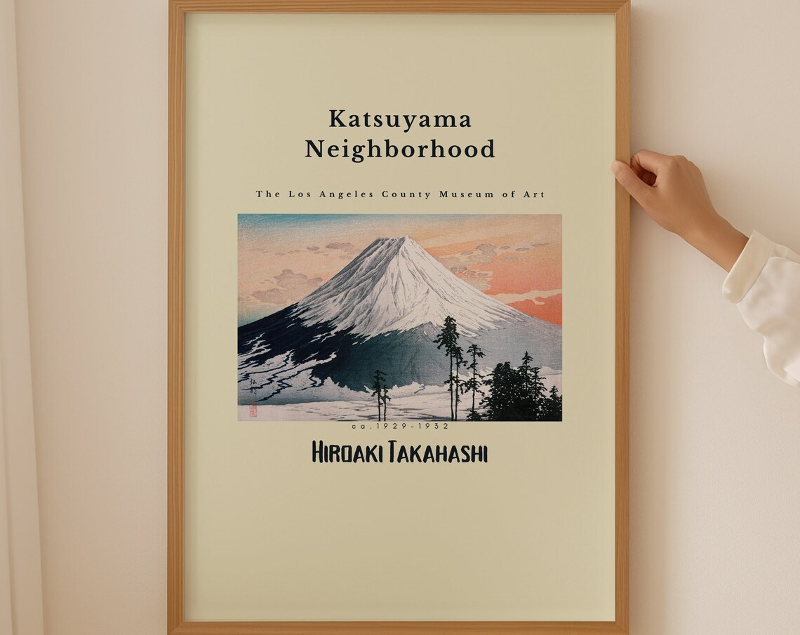Hiroaki Takahashi Mount Fuji Katsuyama 1930s Woodblock Art Poster