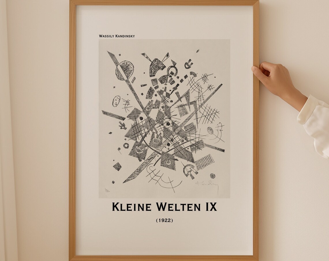 Wassily Kandinsky Kleine Welten IX 1922 Black White Abstract Poster