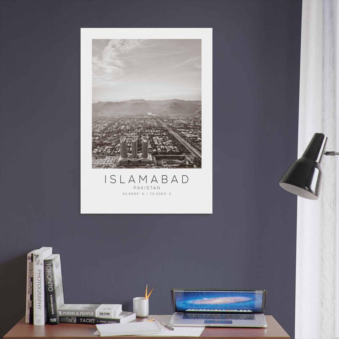 Islamabad Pakistan Travel Photo Poster Bw Islamabad Travel Print Minimalist Travel Poster Print - Image 3