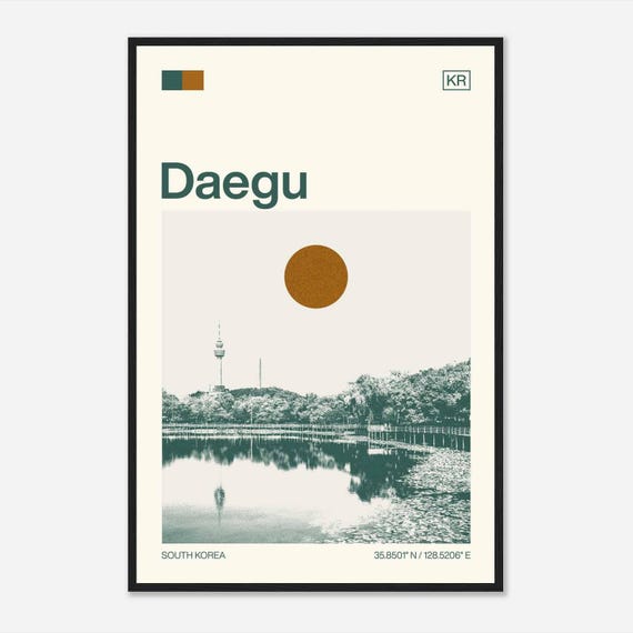 Daegu South Korea Minimalist Travel Poster