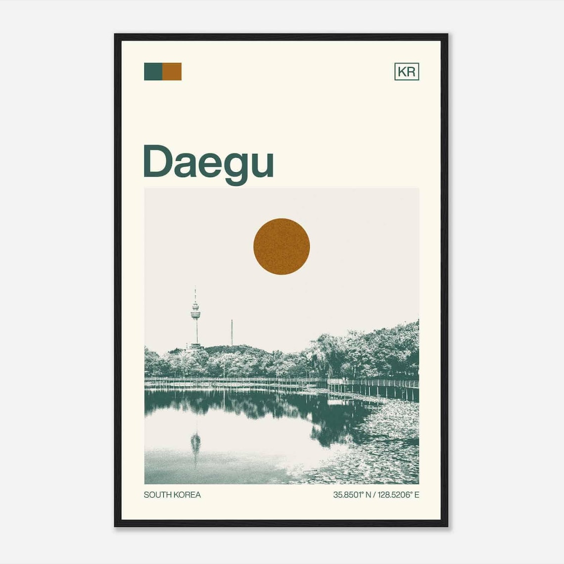 Daegu South Korea Minimalist Travel Poster