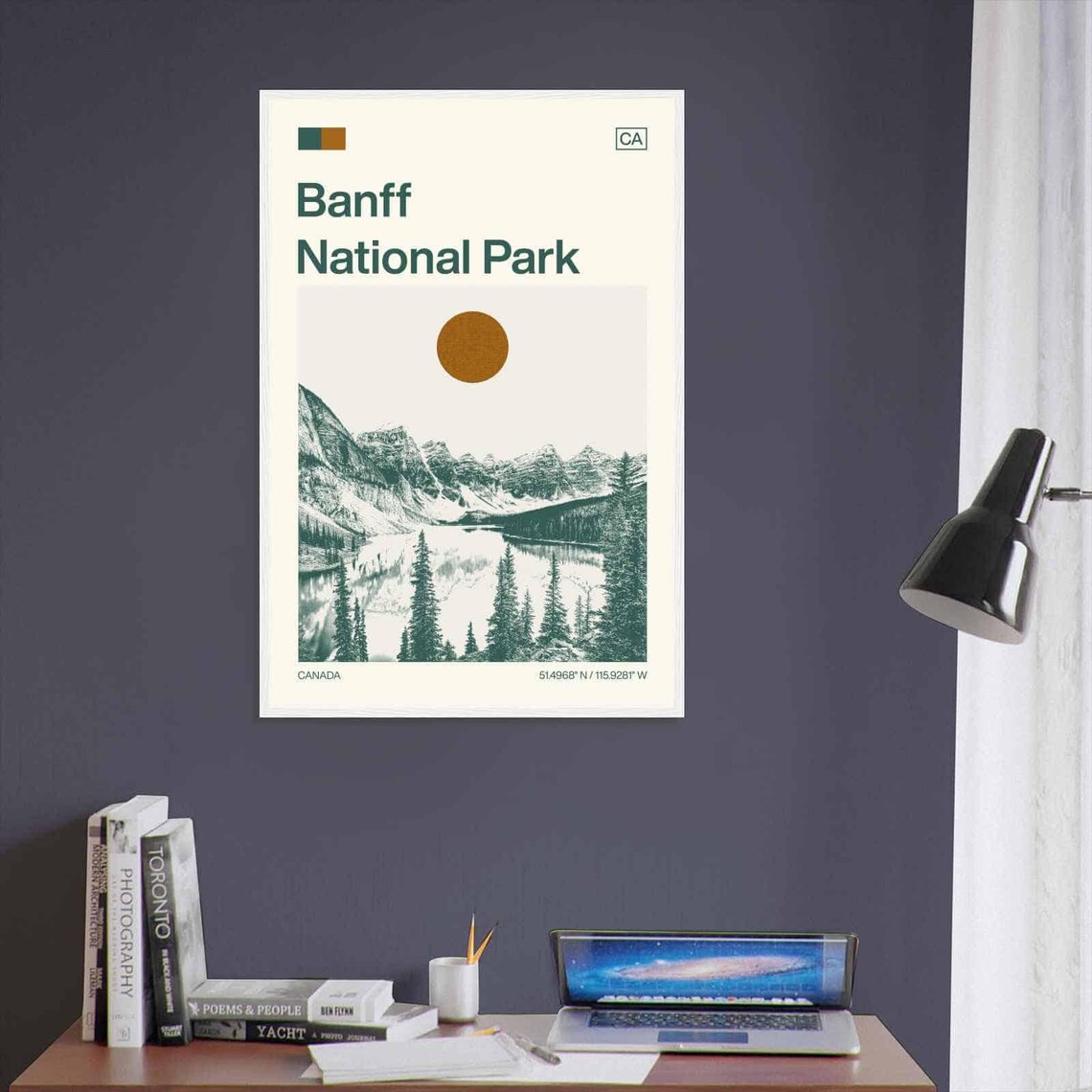 Banff National Park Minimalist Monochrome Travel Poster - Image 3