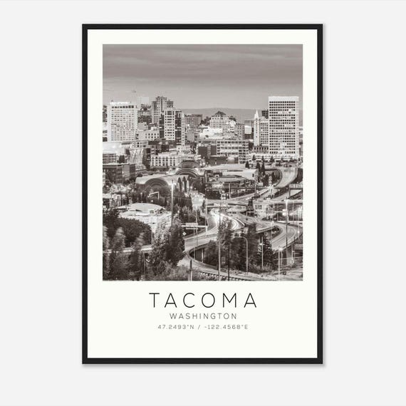 Tacoma Washington Minimalist Travel Poster, Travel Print