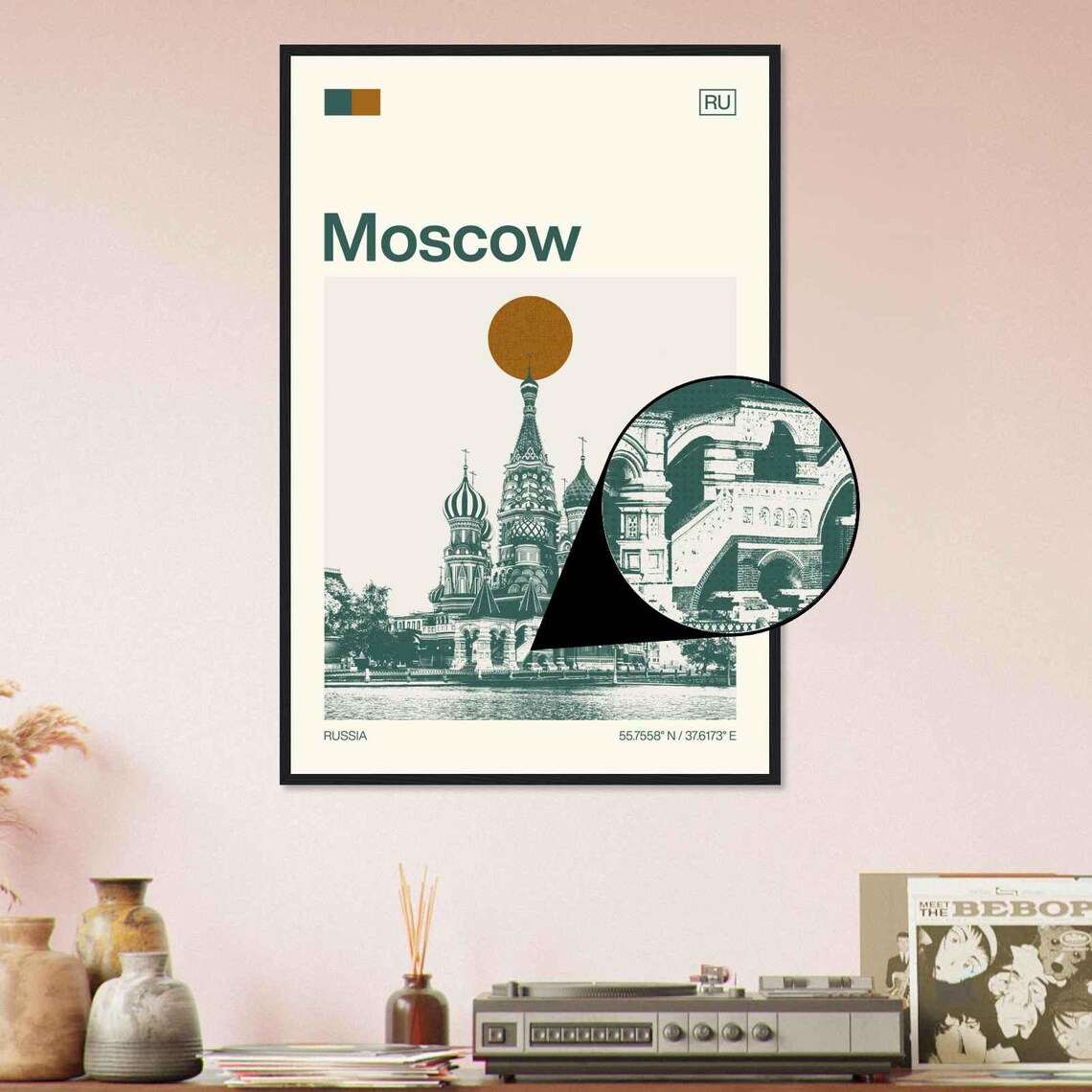 Moscow Russia Saint Basils Cathedral Minimalist Travel Poster - Image 4