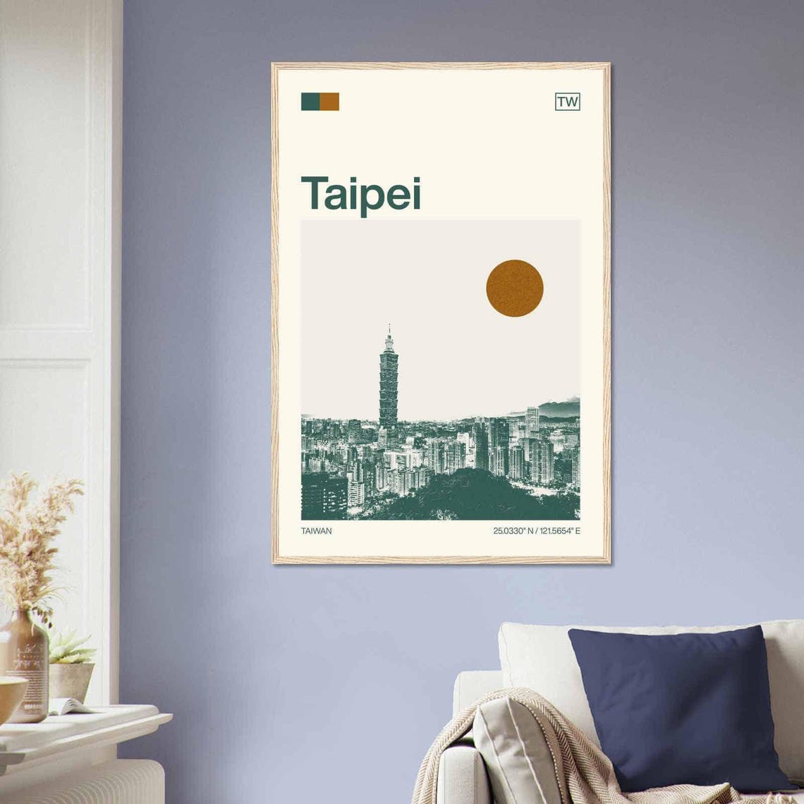 Taipei Taiwan 101 Tower Iconic Skyline Vintage Travel Poster - Image 2