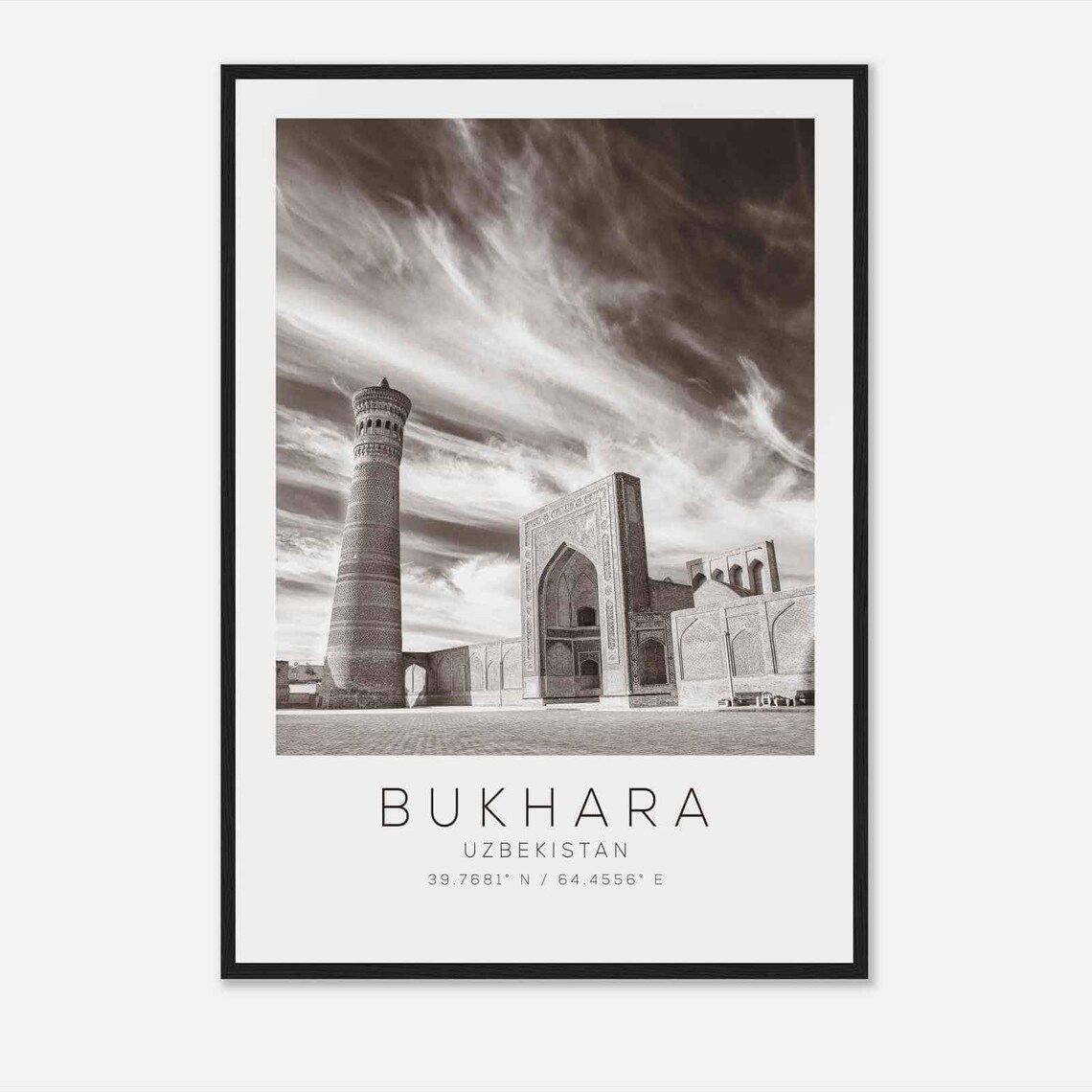 Bukhara Uzbekistan Minimalist Travel Poster, Art Print
