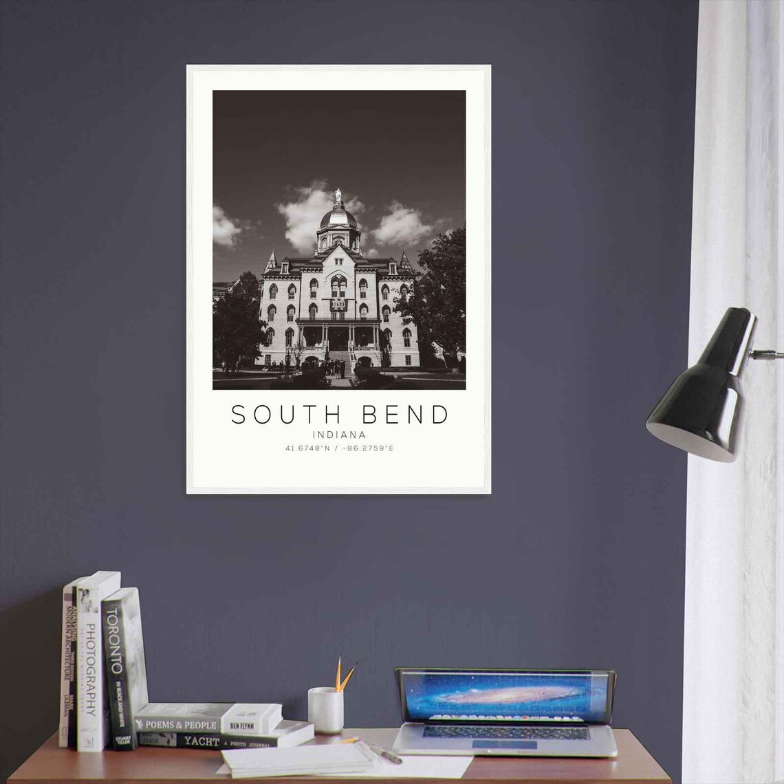 South Bend Indiana Notre Dame Golden Dome Minimalist Photo Poster - Image 3