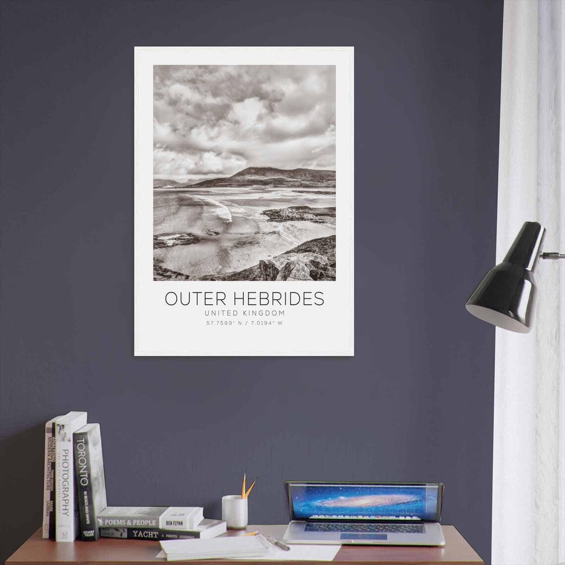 Outer Hebrides United Kingdom Tidal Shore Black White Photo Poster - Image 3