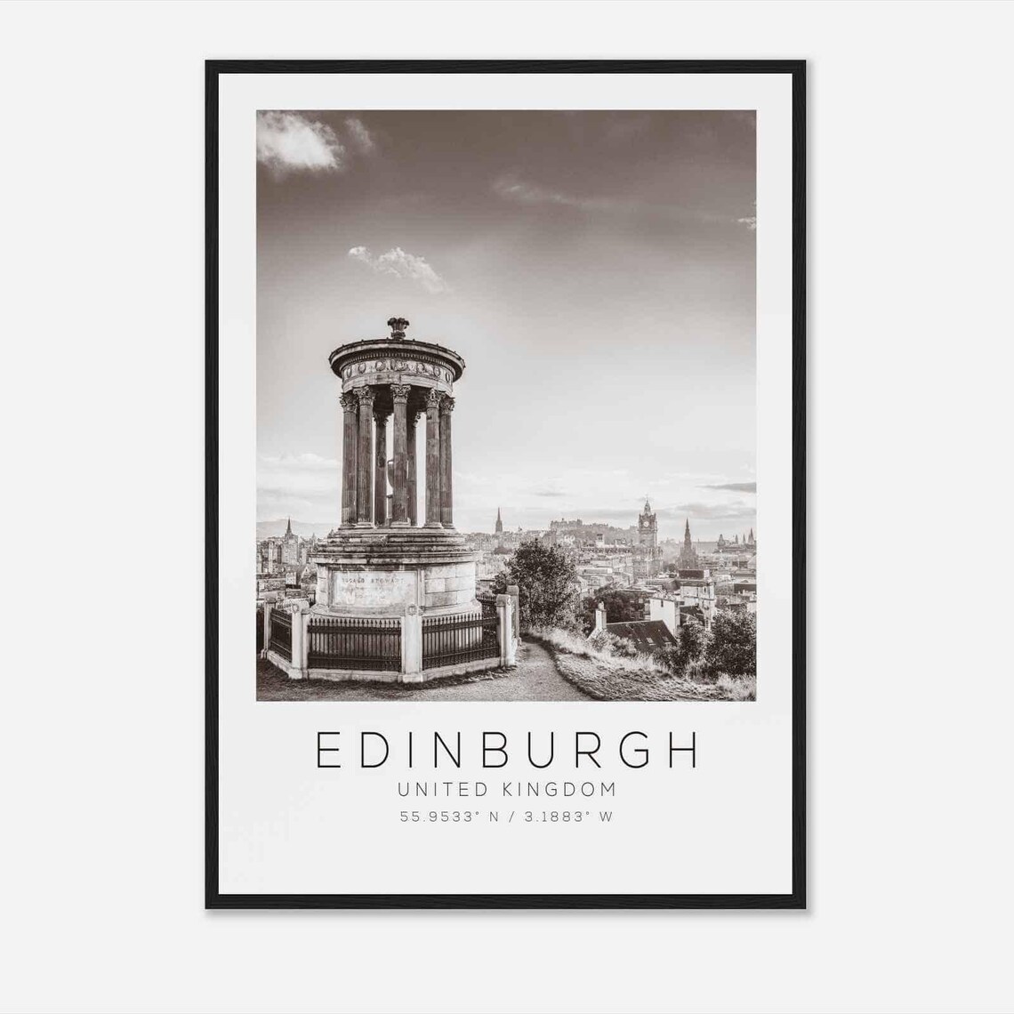 Edinburgh United Kingdom Calton Hill Monument Scenic Photo Poster