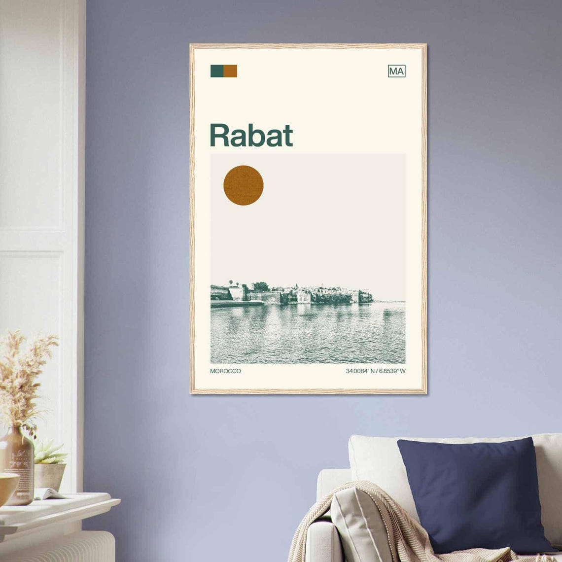 Rabat Morocco Minimalist Monochrome Travel Photo Poster - Image 2