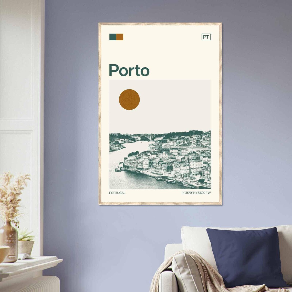 Porto Portugal Ribeira Riverfront Old Town Minimalist Travel Poster - Image 2