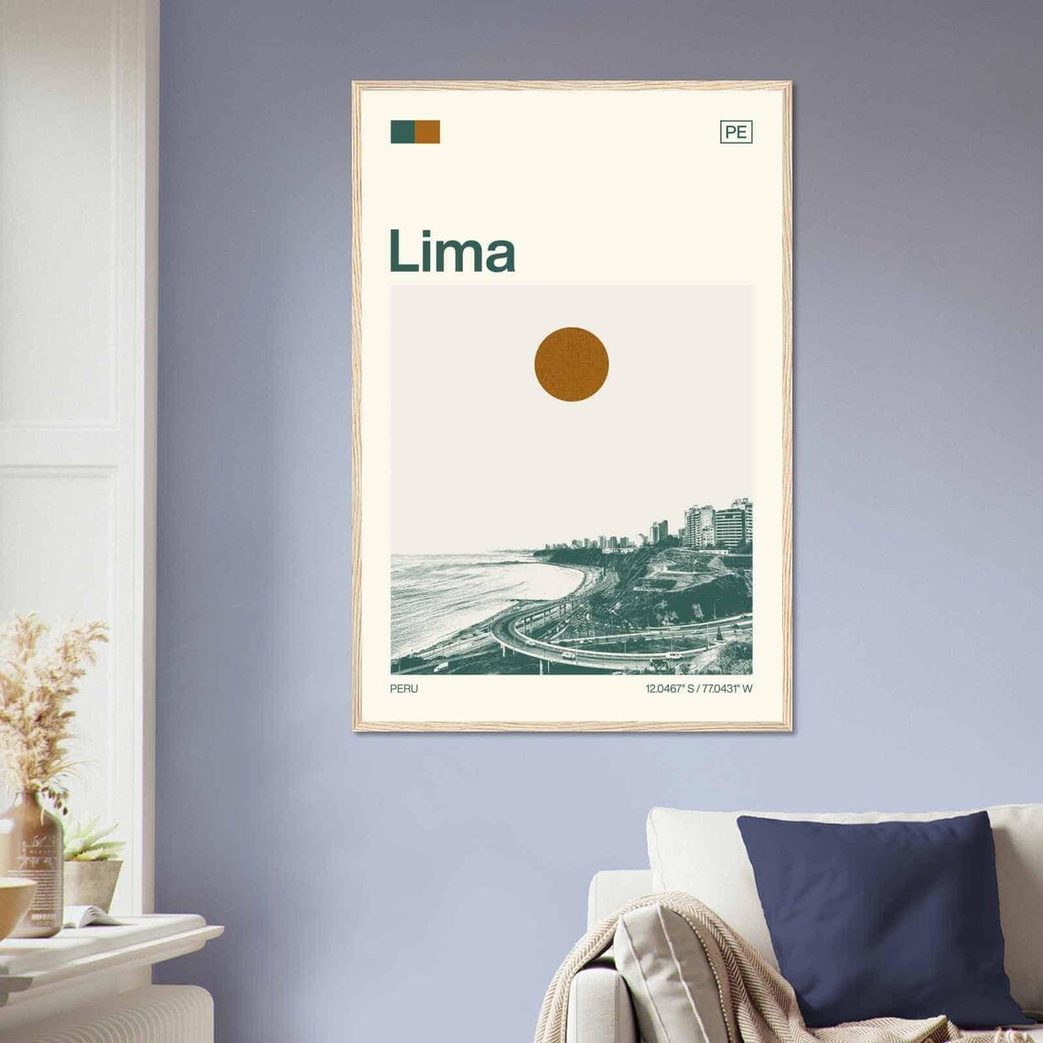 Lima Peru Minimalist Monochrome Travel Poster - Image 2