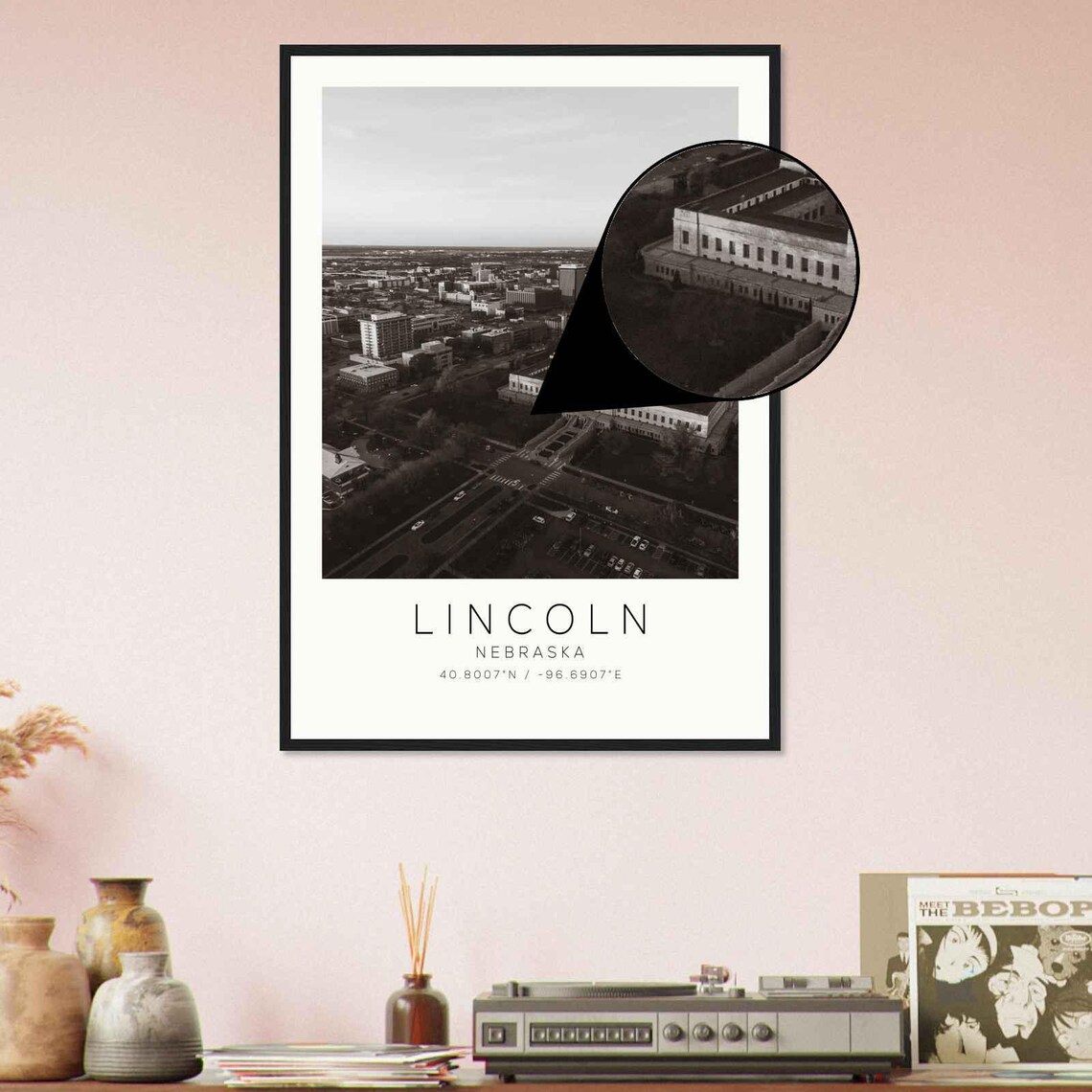 Lincoln Nebraska Minimalist Travel Poster, Travel Print - Image 4
