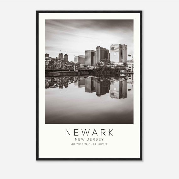 Newark New Jersey Photo Travel Poster Newark Travel Print Minimalist Travel Print Ds1