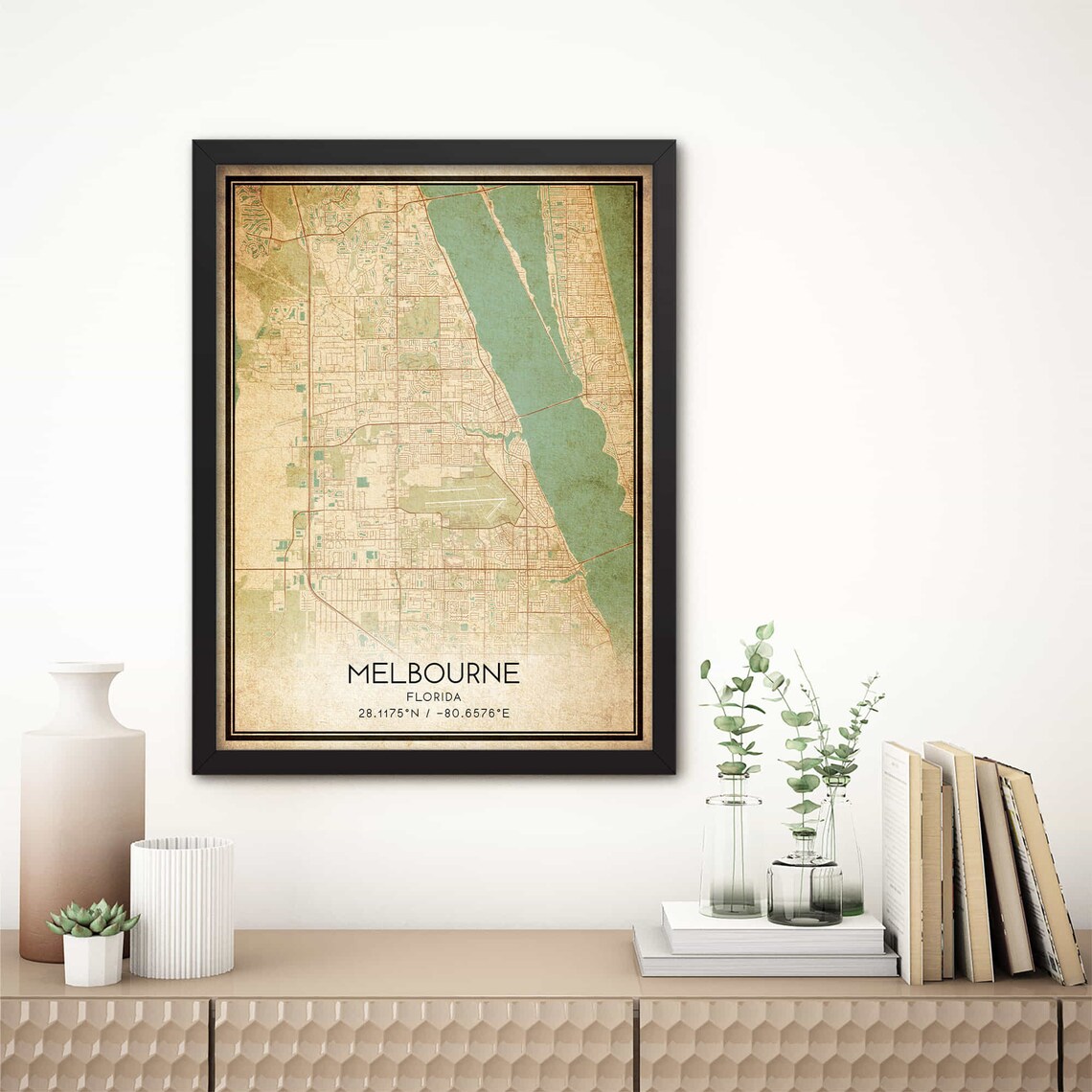 Vintage Melbourne Florida Map Poster Print - Image 4