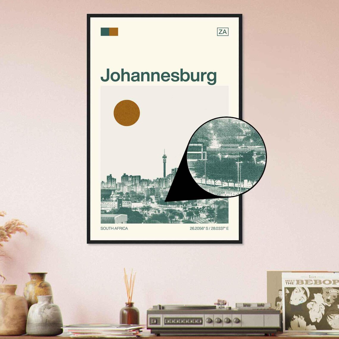 Johannesburg South Africa City Skyline Minimalist Travel Art Poster - Image 4