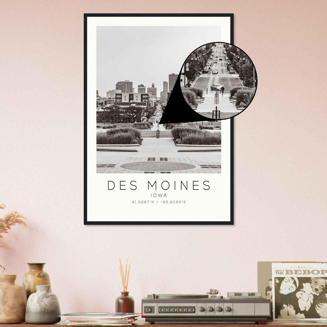Des Moines Iowa Minimalist Travel Poster, Art Print - Image 4