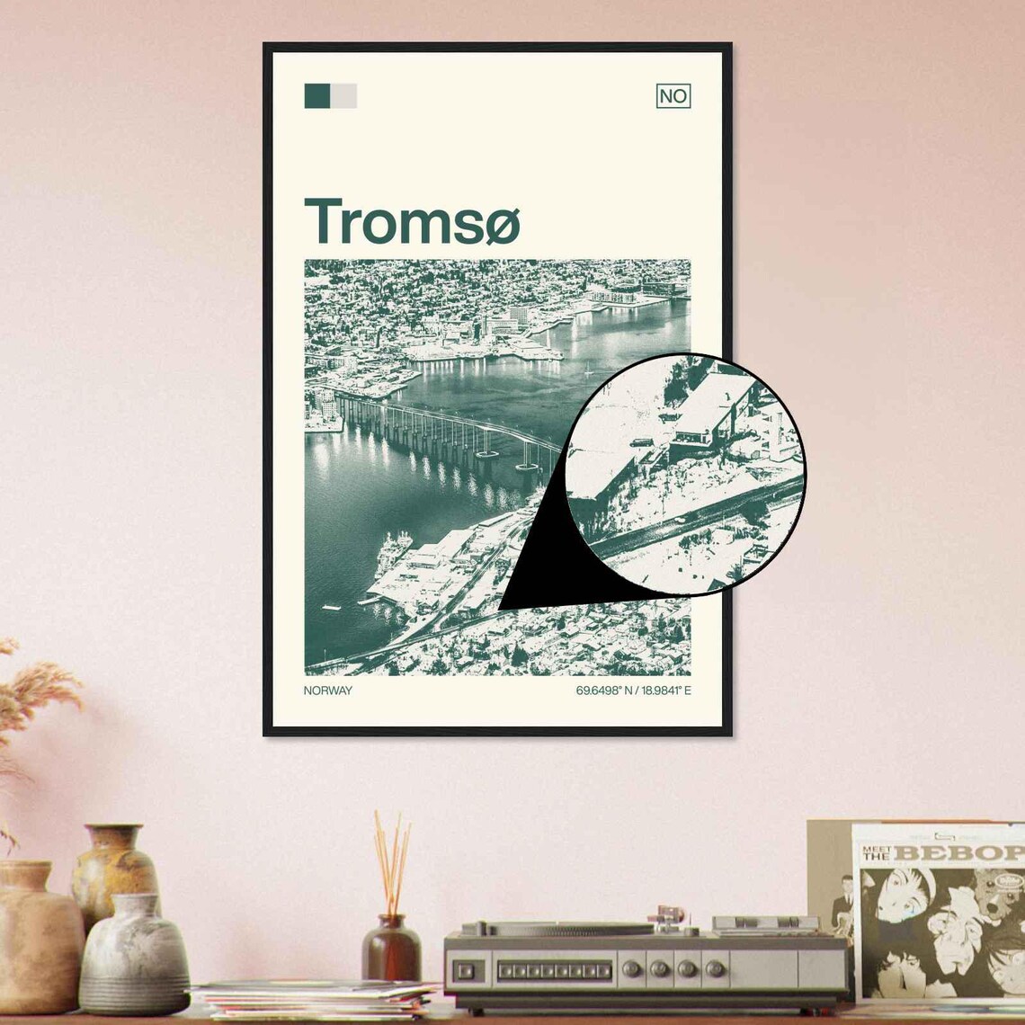 Tromsø Norway Bridge Arctic Fjord Aerial Vintage Travel Poster - Image 4
