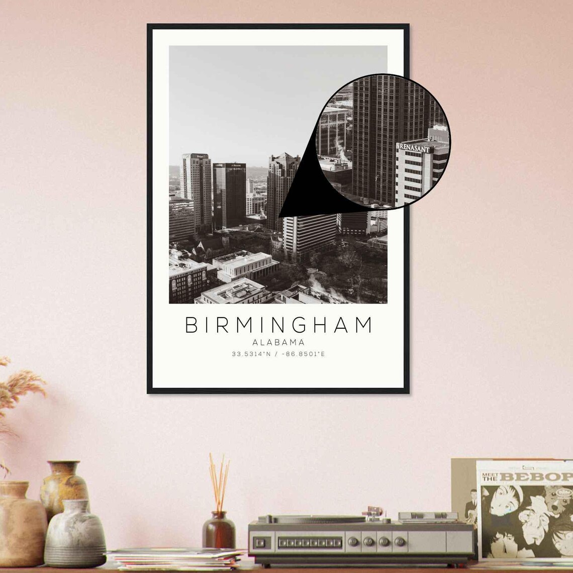 Birmingham Alabama Minimalist Travel Poster, Art Print - Image 4