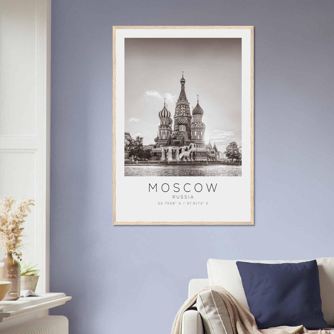 Moscow Russia Travel Photo Poster Bw Moscow Travel Print Minimalist Travel Poster Print Ds2 - Image 2