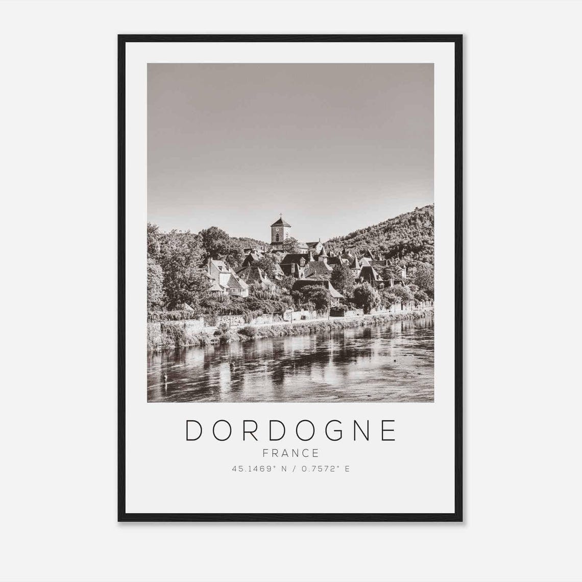 Dordogne France Travel Photo Poster Bw Dordogne Travel Print Minimalist Travel Poster Print